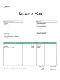 supplier invoice template Hong Kong