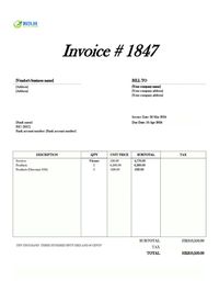 vendor invoice template Hong Kong