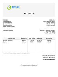 work estimate template hk work estimate template hk