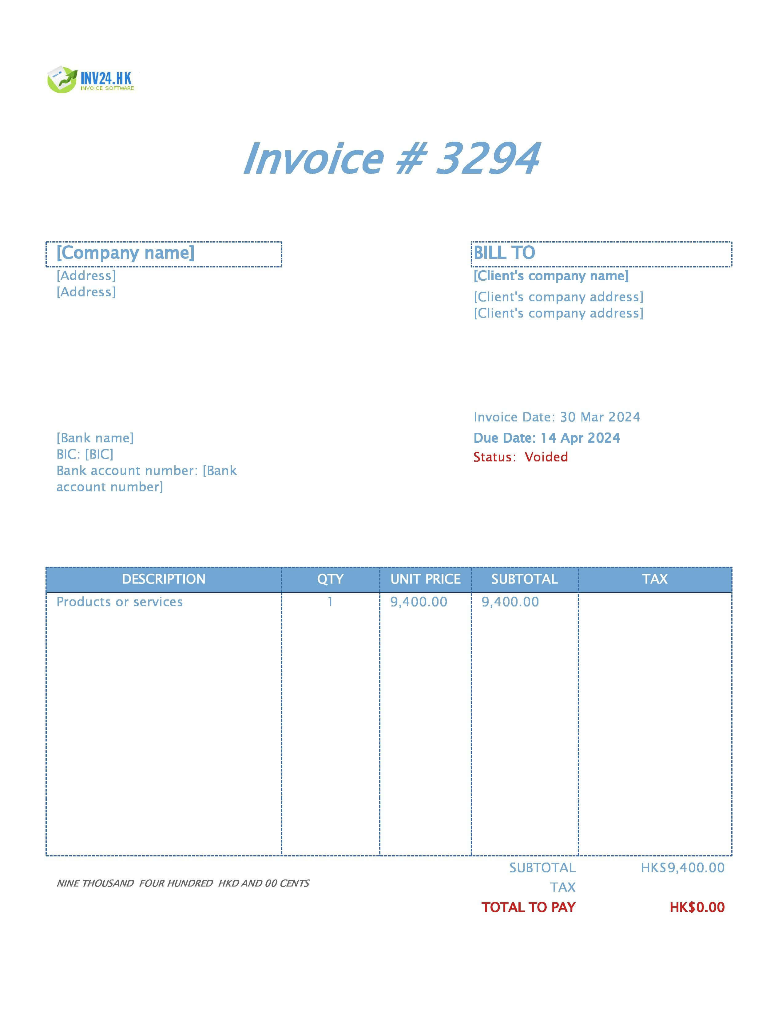 void invoice example void invoice example