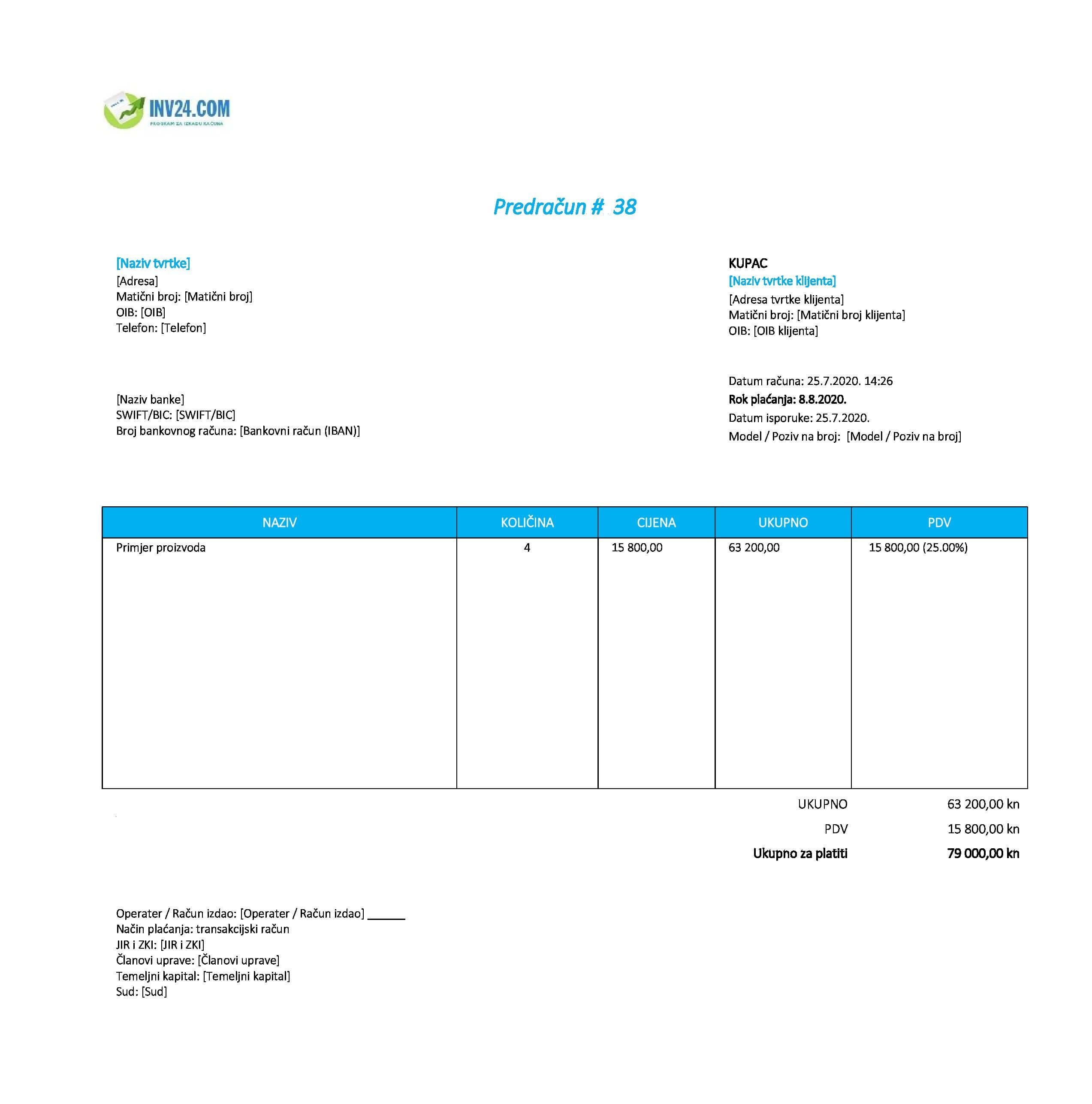 predracun excel