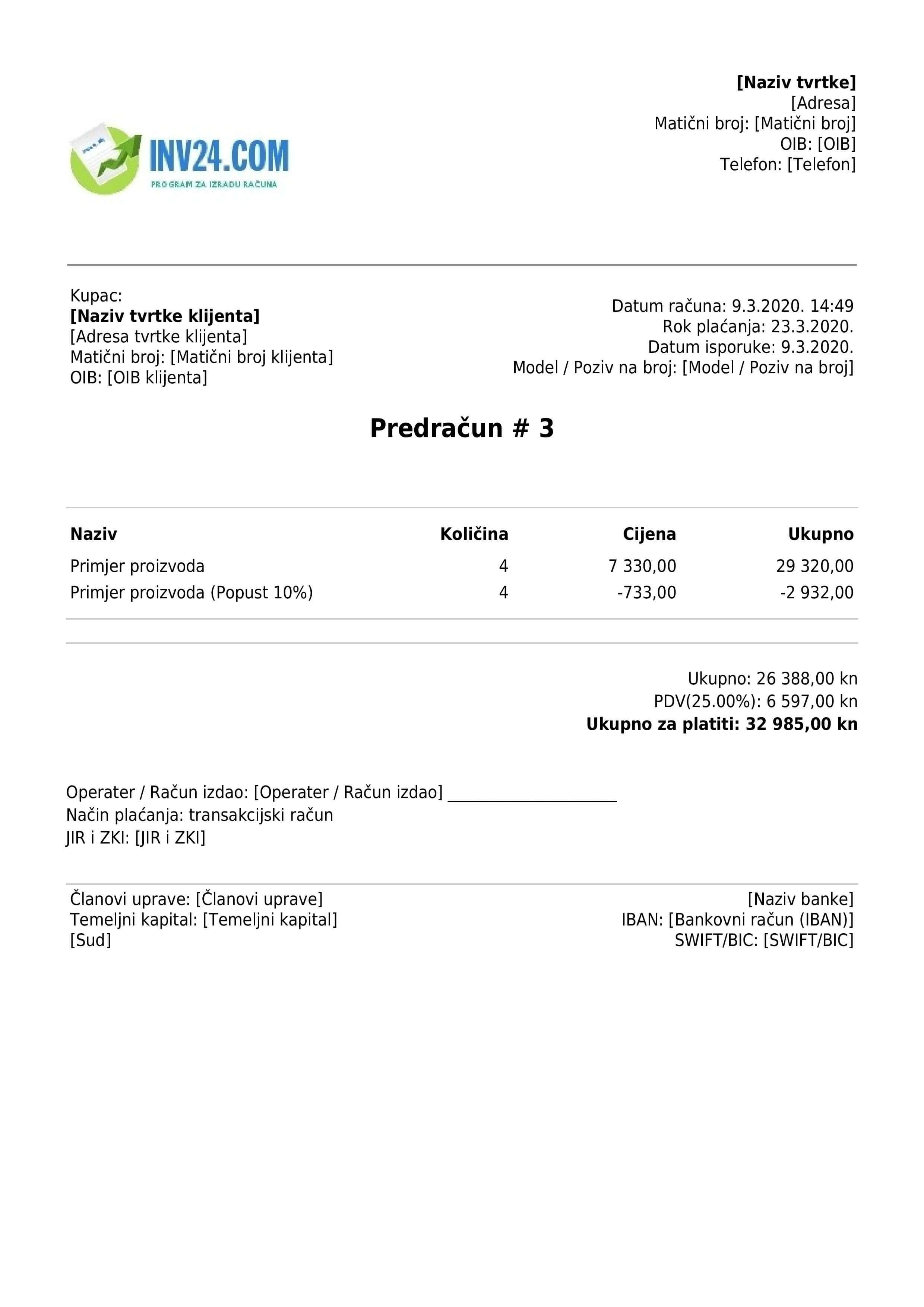 predračun primjer (faktura proforma) predračun primjer (faktura proforma)