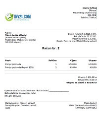 izgled računa (fakture) obveznika koji nije u sustavu pdv izgled računa (fakture) obveznika koji nije u sustavu pdv