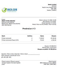 predračun primjer (faktura proforma)