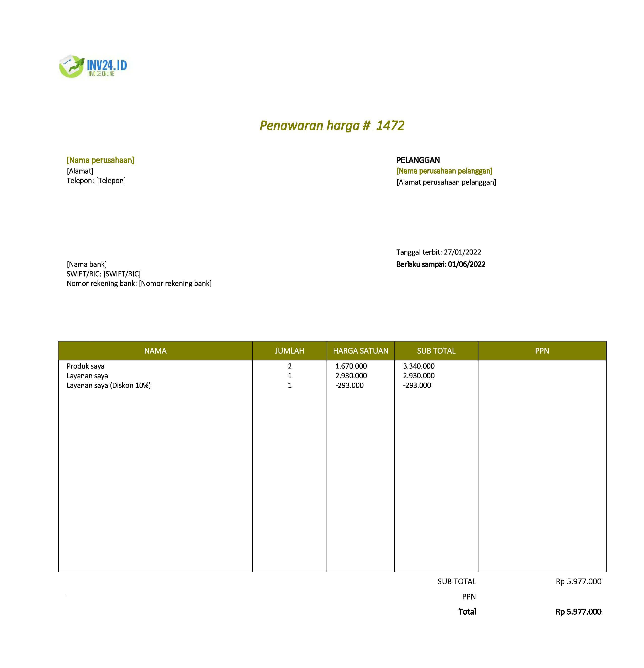 contoh quotation letter contoh quotation letter