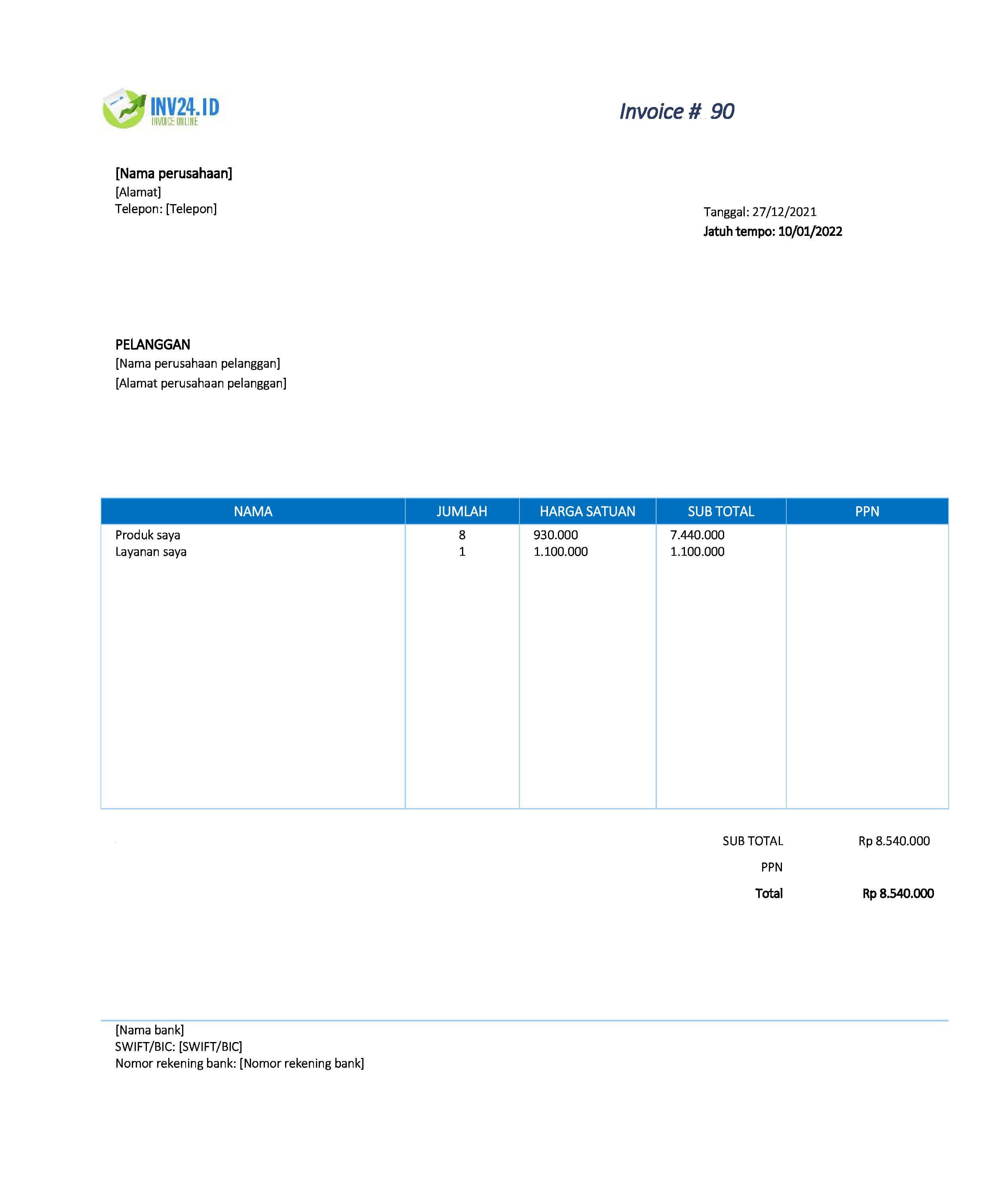 download invoice excel gratis Indonesia download invoice excel gratis Indonesia