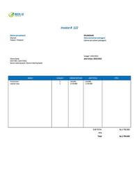 contoh form invoice