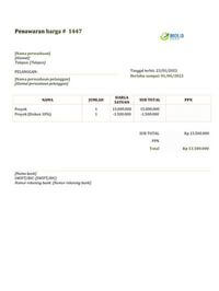 contoh penawaran harga proyek contoh penawaran harga proyek