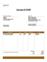 advance invoice template Ireland