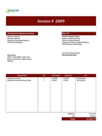 Automotive invoice template ireland Automotive invoice template ireland