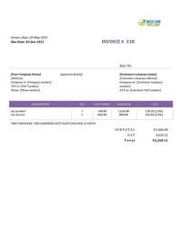 basic invoice template ireland