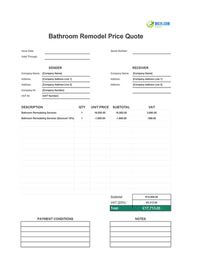 bathroom remodel quote template ireland