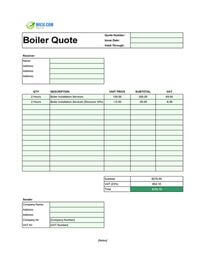 boiler quote template ireland