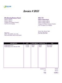 Bookkeeping invoice template ireland Bookkeeping invoice template ireland