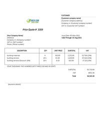 building quote template ireland