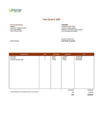 business quote template ireland Excel / Google Sheets