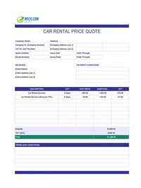 car rental quote template ireland