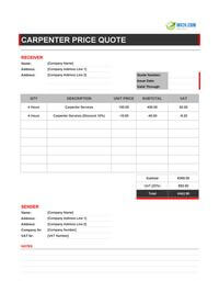 carpenter quote template ireland
