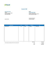 cleaning invoice template ireland