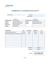 commercial cleaning quote template ireland