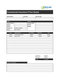 commercial insurance quote template ireland