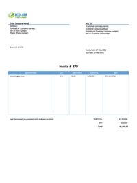 consulting invoice template ireland