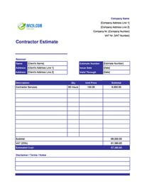 contractor estimate template ireland contractor estimate template ireland