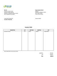 contractor invoice template ireland