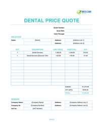 dental quote template ireland