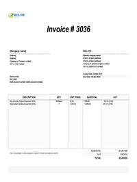 deposit invoice template Ireland