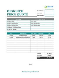 designer quote template ireland
