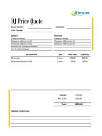 dj quote template ireland