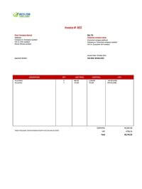 editable invoice template ireland