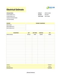 electrical estimate template ireland electrical estimate template ireland
