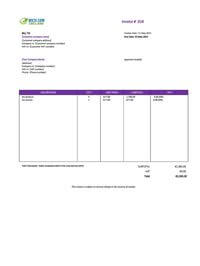 export invoice template ireland