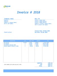 final invoice template Ireland