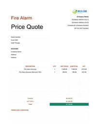 fire alarm quote template ireland