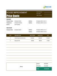 home improvement quote template ireland