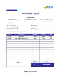 hotel quote template ireland