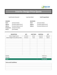 interior design quote template ireland