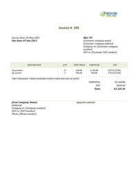 invoice example ireland