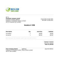 invoice pdf template ireland