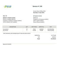 invoice template doc ireland