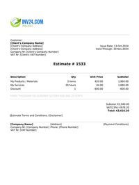 job estimate template ireland job estimate template ireland