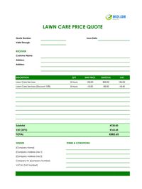 lawn care quote template ireland