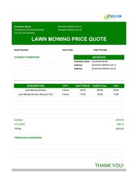 lawn mowing quote template ireland