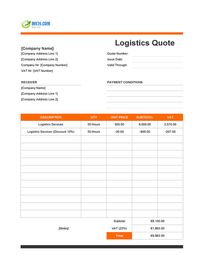 logistics quote template ireland