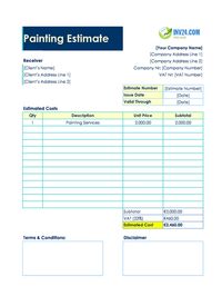 painting estimate template ireland painting estimate template ireland