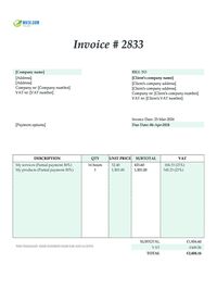 partial payment invoice template Ireland