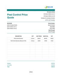 pest control quote template ireland